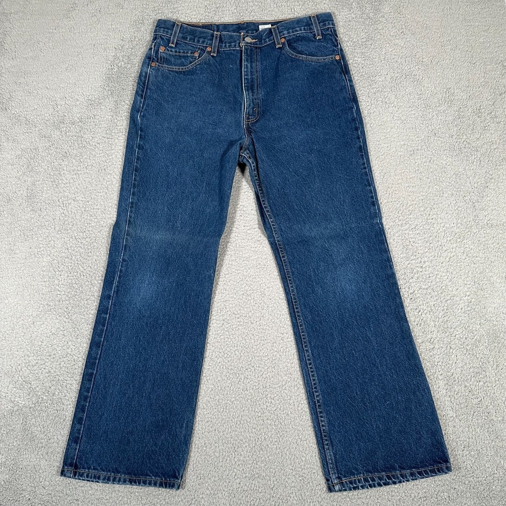 Vtg Levis Jeans Mens 36x30 (Fits 34x29) 517 Bootcut Denim Dark Wash Fade Blue